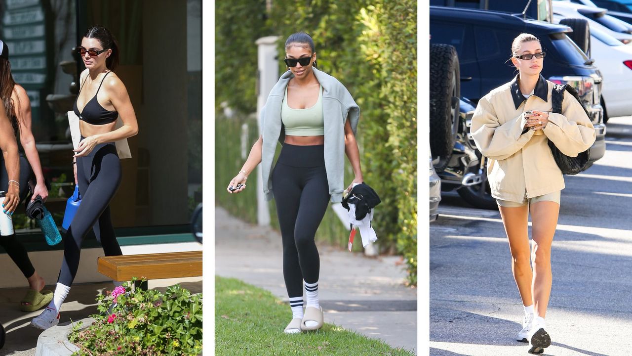 Is Pilates strength training? Hailey Bieber, Lori Harvey and Kendall Jenner walking out of Pilates studios