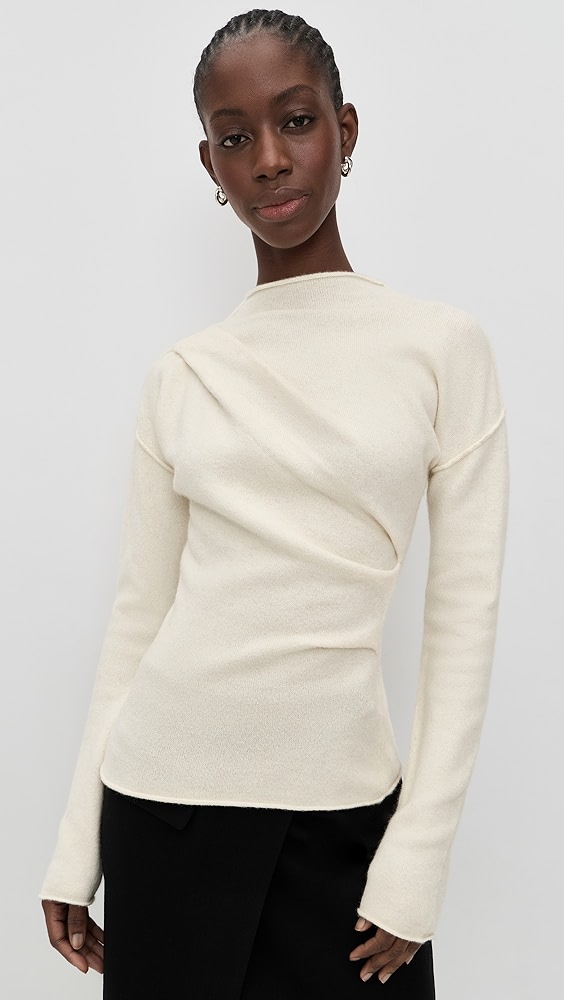 Helmut Lang Slouchy Crew Plush Sweater