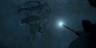 Harry Potter makes a cut in the ice in Harry Potter and the Deathly Hallows: Part 1
