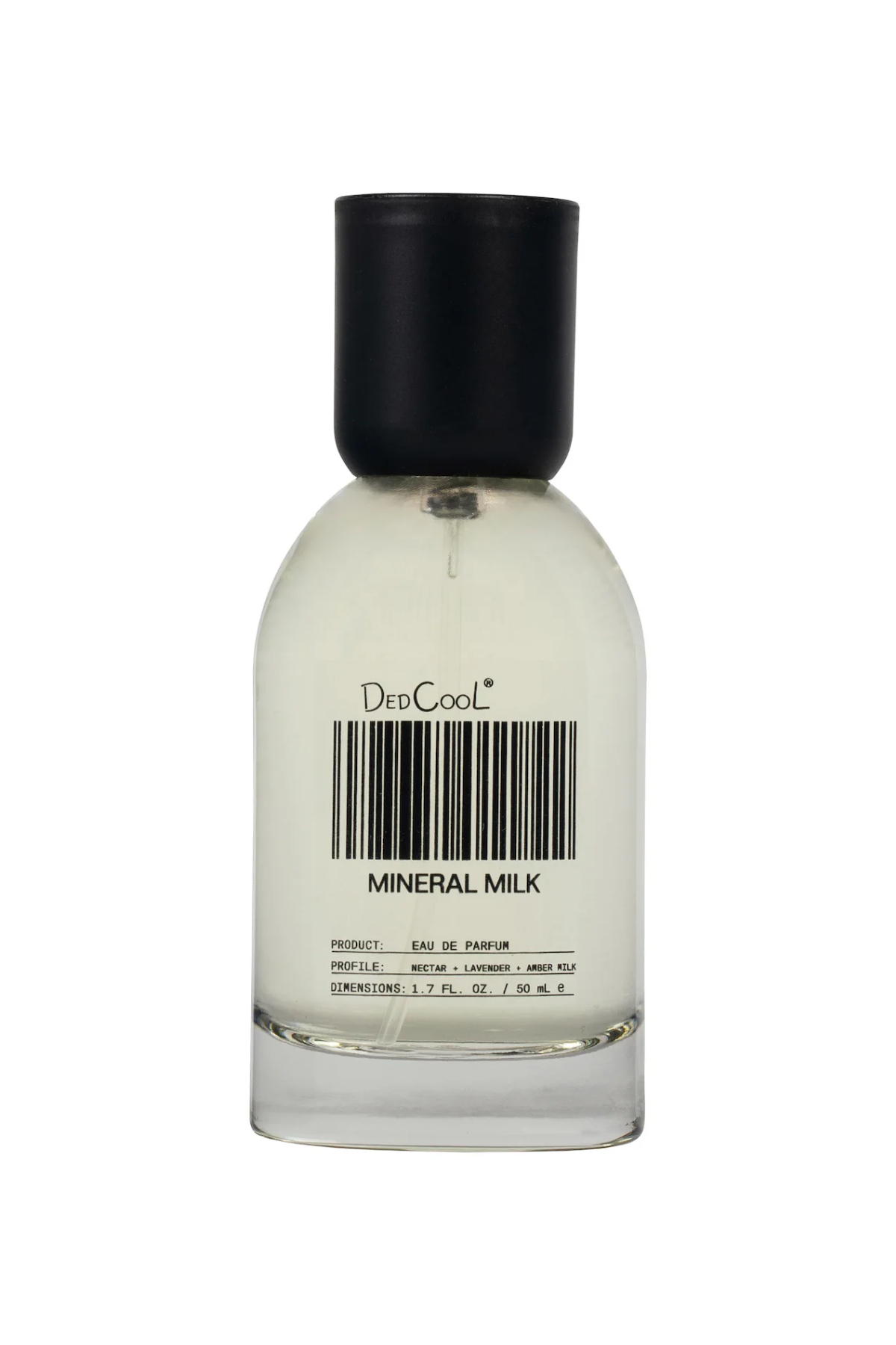 A bottle of DedCool Mineral Milk fragrance.