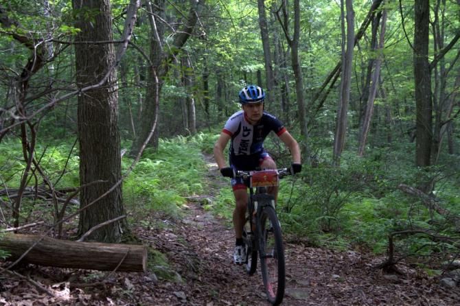 Keegan Swenson (Cannnondale) leading at the end of lap one