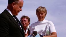 Mickey Wright after winning the 1973 Colgate Dinah Shore Golf Tournament