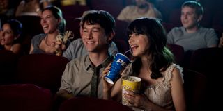 A couple enjoying a movie in 500 Days of Summer