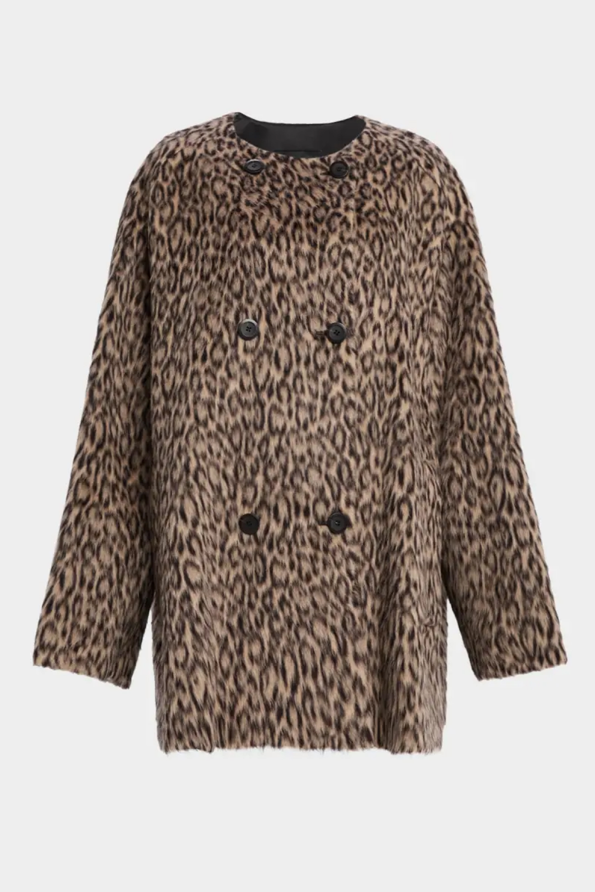 Emporio Armani, Fuzzy Leopard-Print Peacoat