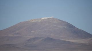 The Cerro Armazones smolders at its peak, where an explosion marked an important step in the construction of the European Extremely Large Telescope.