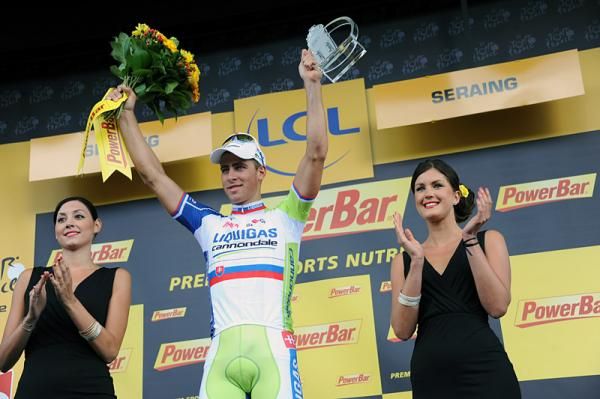 Stage 1 winner Peter Sagan (Liquigas-Cannondale)