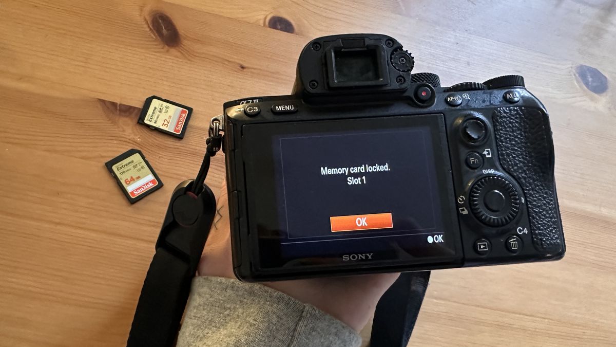 Sony camera showing Memory Card Locked error