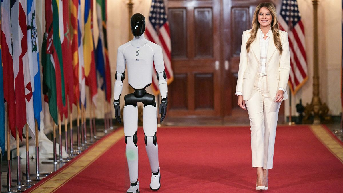 'The robots are here' — Melania Trump walks alongside creepy humanoid at White House summit like it’s the most normal thing in the world