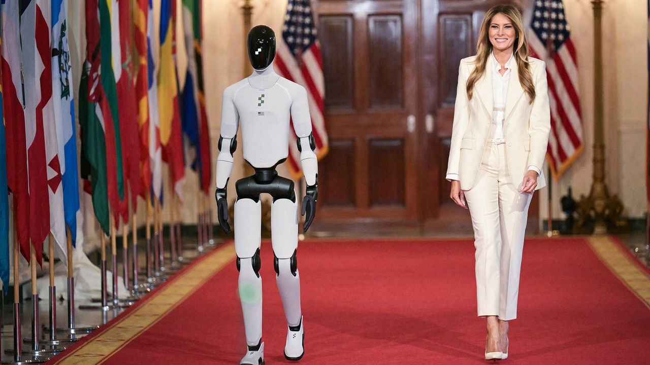 'The robots are here' — Melania Trump walks alongside creepy humanoid at White House summit like it’s the most normal thing in the world