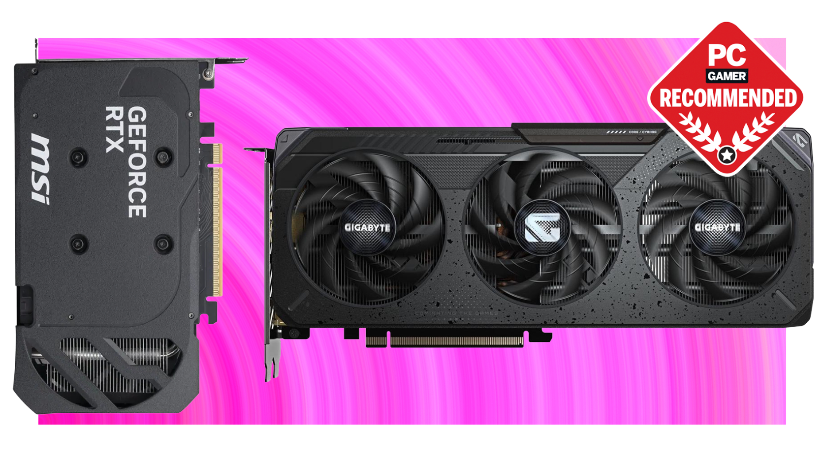 MSI RTX 5050 and Gigabyte RX 9060 XT graphics cards