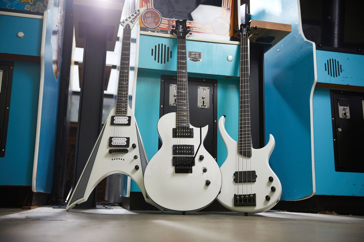 Kramer Modern Collection: [from left] Nite V Plus, Assault 220, D-1 Bass