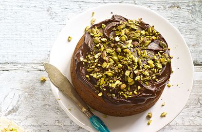 Dairy-free cake with chocolate and avocado icing