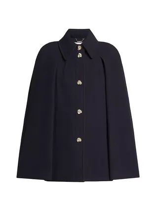 Wool Short Cape Coat