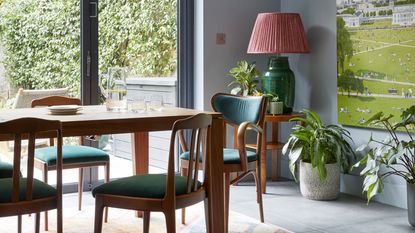 Modern dining room in colorful London house