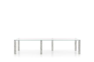 Milan Design Week B&B Italia Isos rectangular dining table with glass top and marble legs