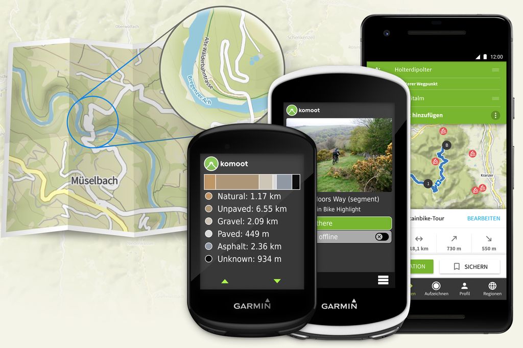 komoot garmin explore