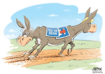 Political cartoon U.S. Divided Democrats 2016