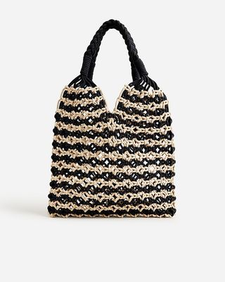 Cadiz Hand-Knotted Rope Tote in Stripe