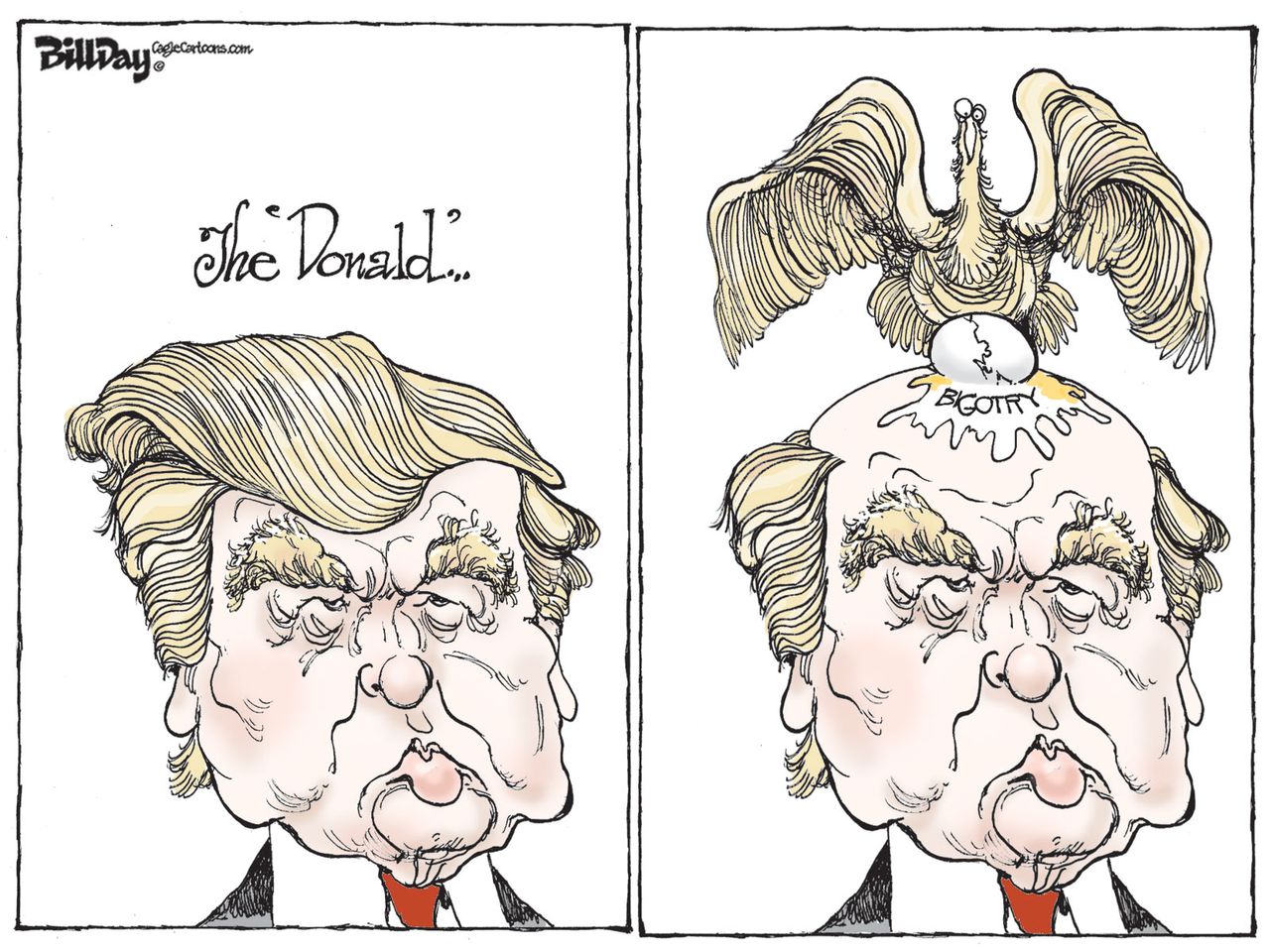 Political cartoon U.S. Donald Trump 2016