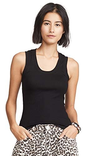 Free People Women's U Neck Tank, Black, S