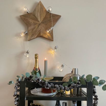 Mango wood habitat star on wall