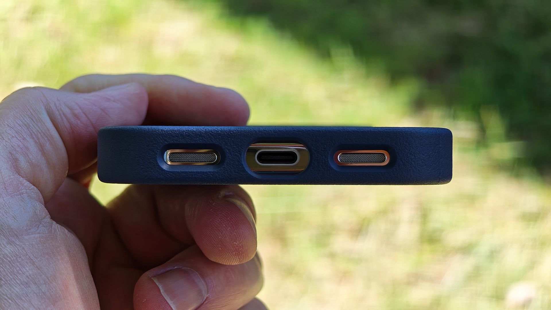 A blue Dbrand MNML case on a Google Pixel 11 Pro
