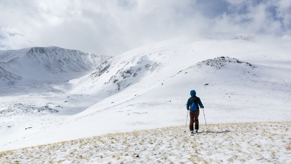 Ski mountaineering, Mt. Elbert, Colorado, USA