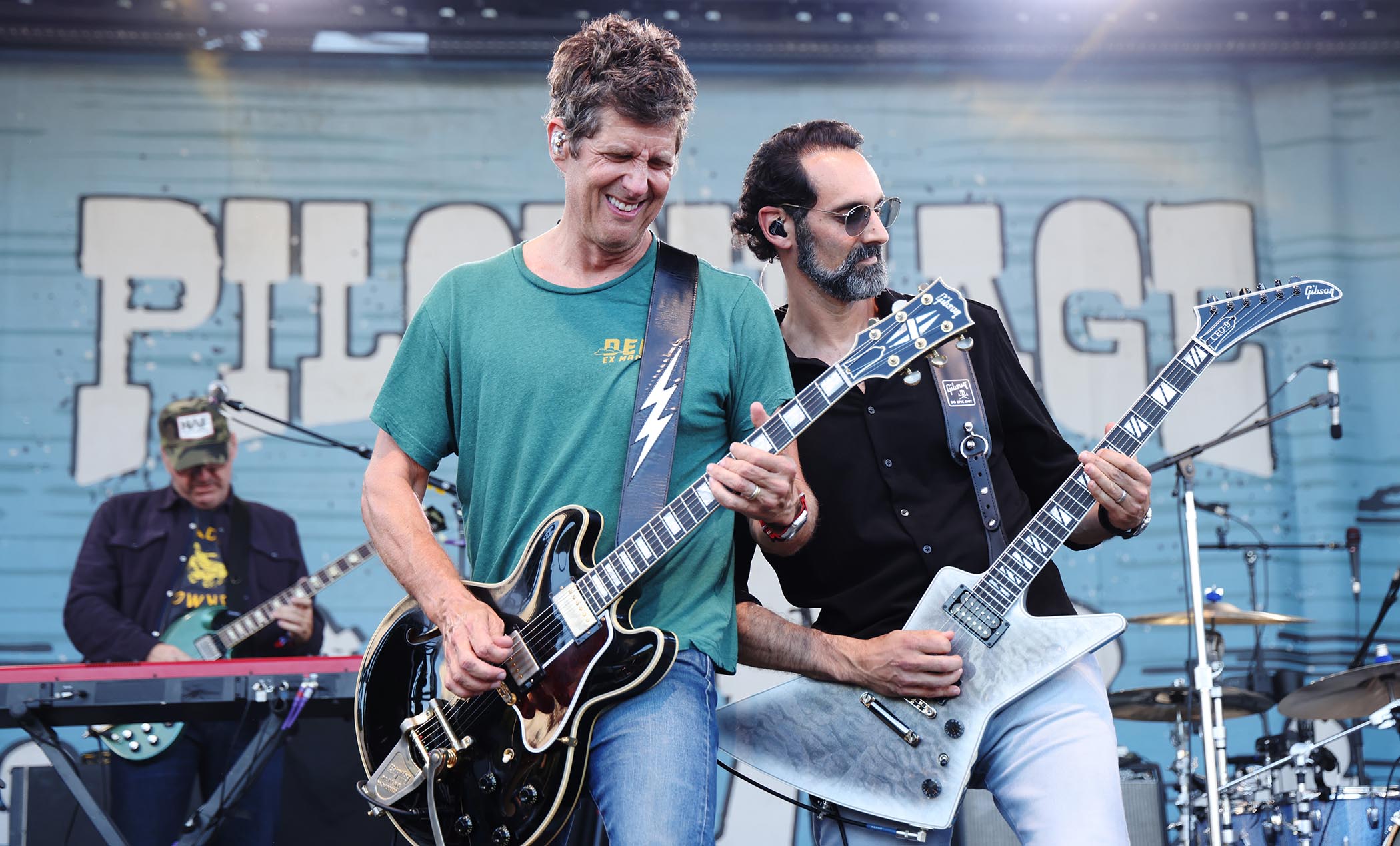 Gibson CEO Cesar Gueikian performs with Better Than Ezra at the&amp;nbsp;2025 Pilgrimage Music &amp;amp; Cultural Festival at The Park at Harlinsdale Farm, TN. He plays CEO#9, the Ghost Burst Explorer Custom he built himself.