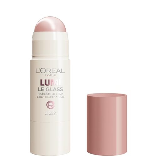L'oreal Paris True Match Lumi Le Glass Highlighter Stick, Reflective, Translucent, Glassy Highlighter for Face and Body, 620 Pink Ballet, 0.25 Oz