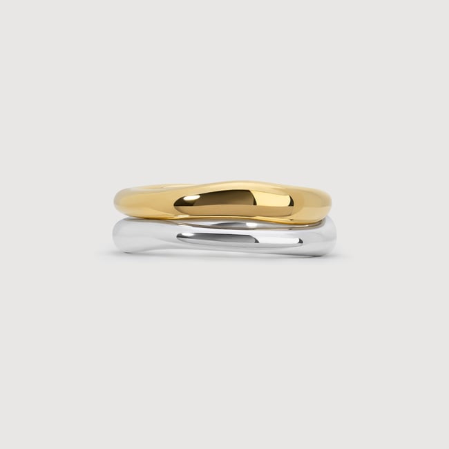 Nura Reef Stacking Mixed Metal Ring Set
