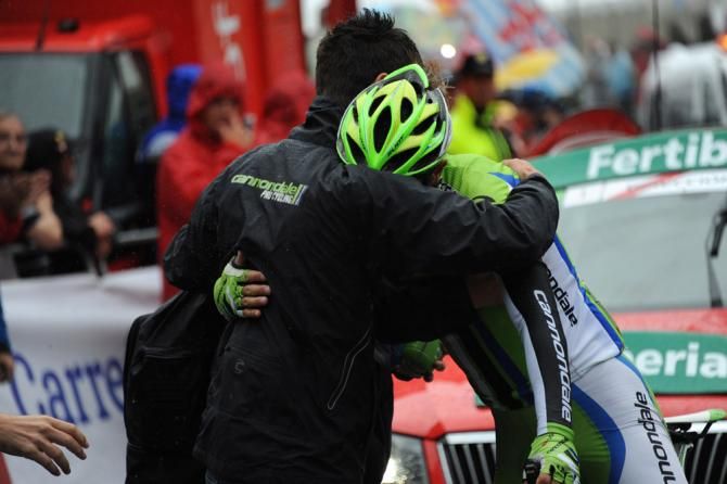 Daniele Ratto (Cannondale) after winning stage 14 at the Vuelta on the Collada de la Gallina summit finish