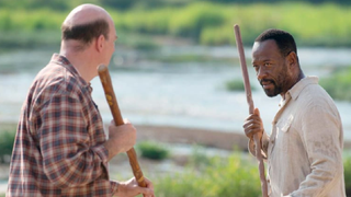 Morgan and Eastman in The Walking Dead.
