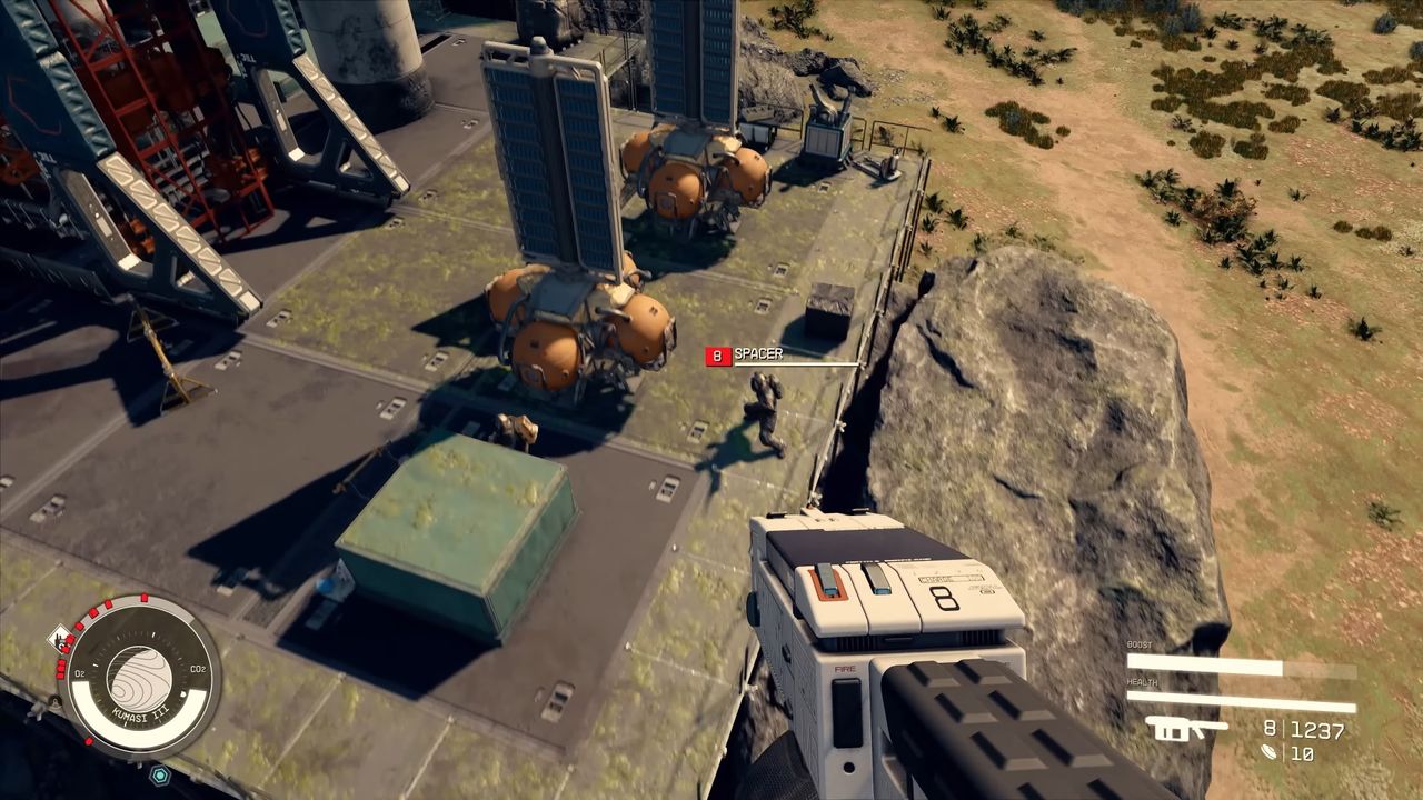 In-game screenshot of a Starfield shotgun