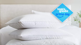 Westin Feather and down pillow placed on the bed on top of each other