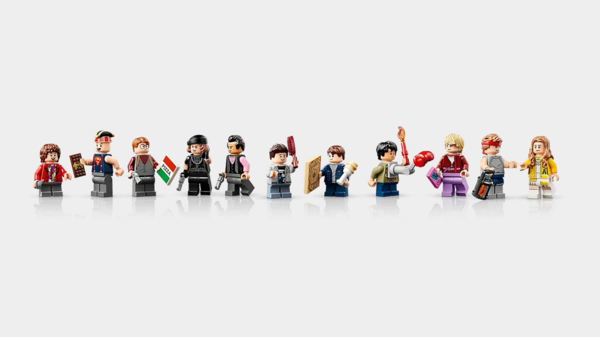 Lego The Goonies minifigures on a plain background