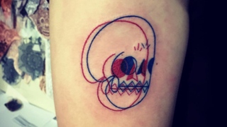 3D-effect skull tattoo