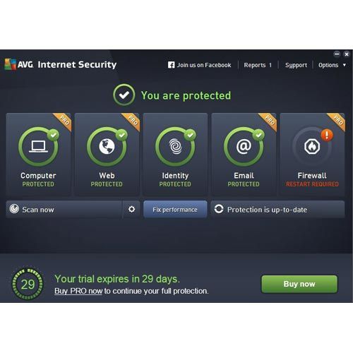 AVG Ultimate image: The control panel is organized cleanly.