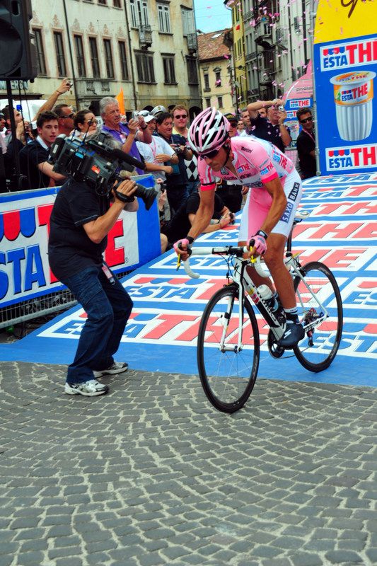 Alberto Contador won the uphill time trial to Nevegal in 2011 but would later be stripped of the win