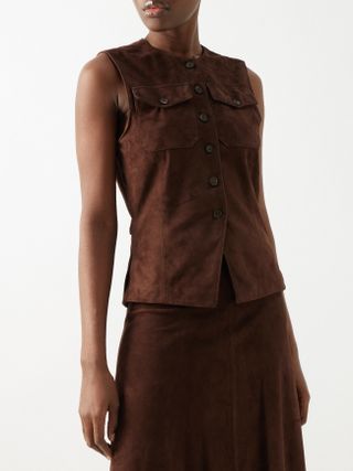 the Lucia Suede Waistcoat