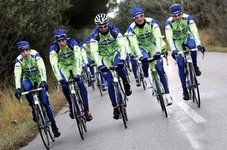 Basso, Bennati and Pellizotti together at the December training camp.