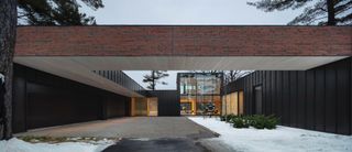 snowy courtyard at residence de l'isle by chevalier morales