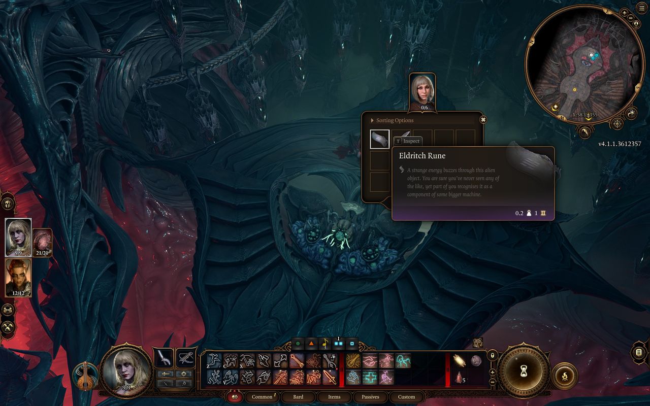 a corpse holding an eldritch rune