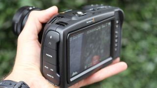 rear three-quarters view of the Blackmagic Pocket Cinema Camera 4K
