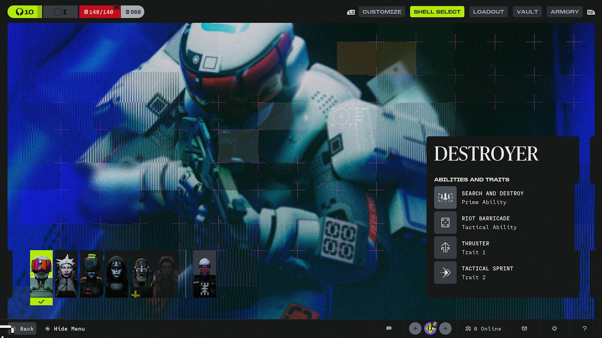 Marathon Destroyer shell abilities