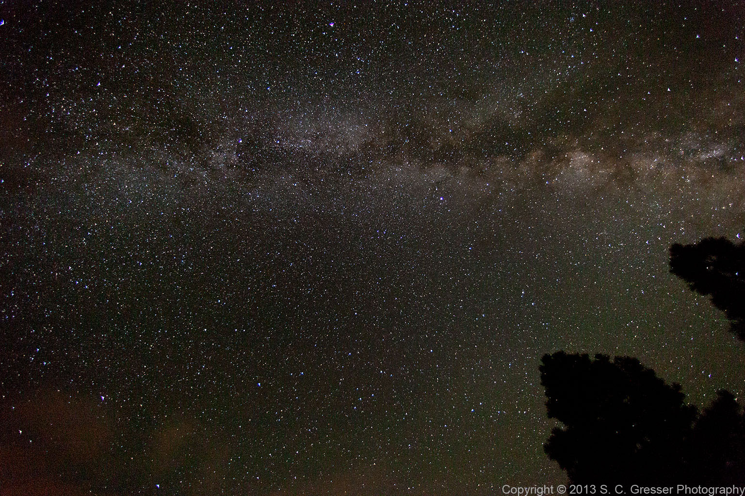 Night Sky Over Flagstaff During Perseid Meteor Shower Gresser 