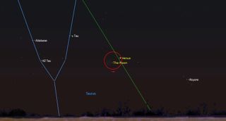 may 2021 starry night Crescent moon kisses Venus