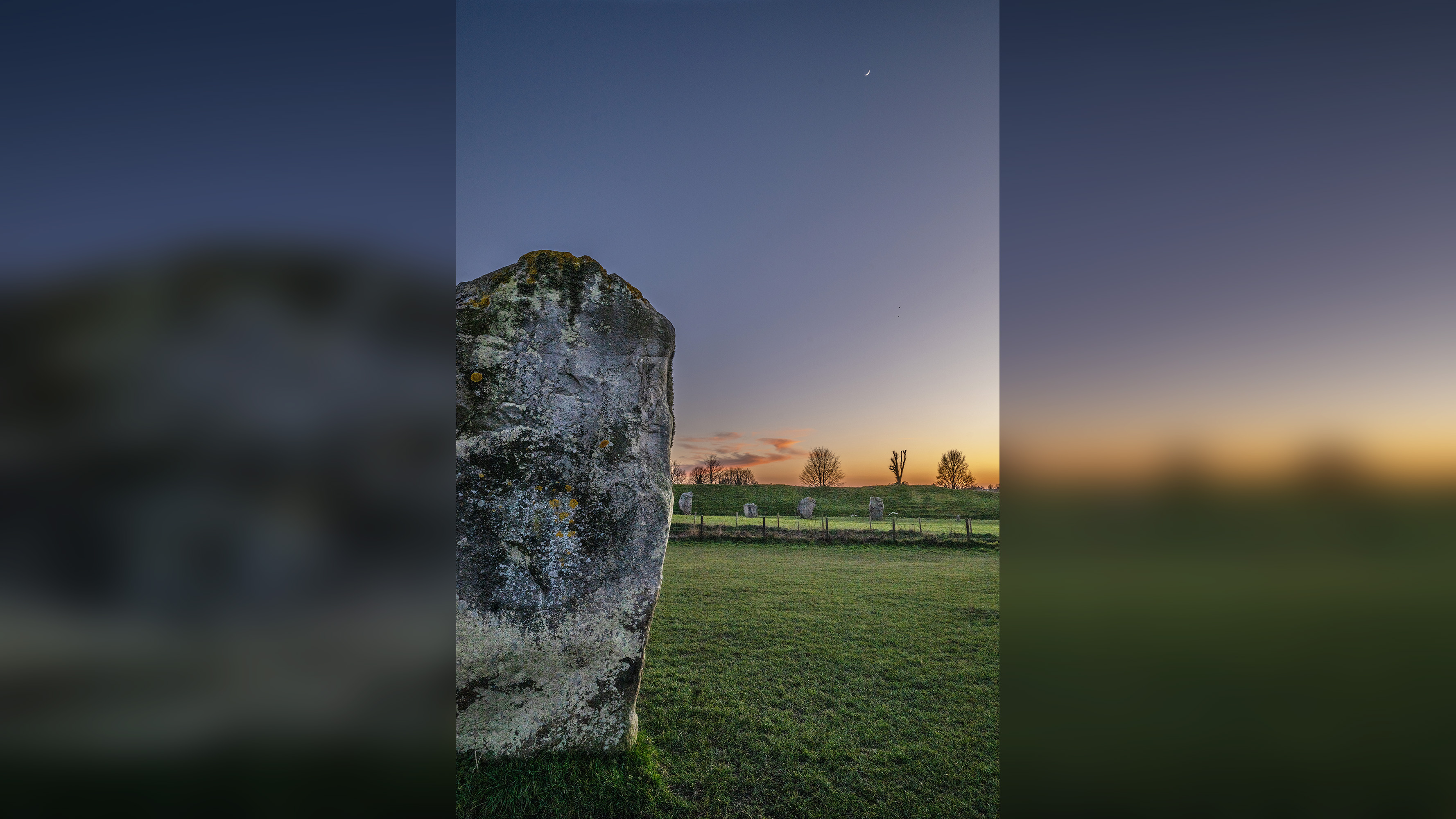 Sunset at Avebury stone circle
