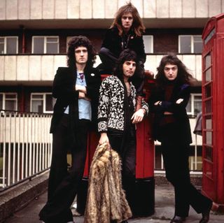 Brian May, Roger Taylor, Freddie Mercury and John Deacon in 1973