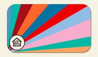 a gift card with a retro colour palette