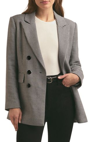 Phoebe Houndstooth zweireihige Blazerjacke